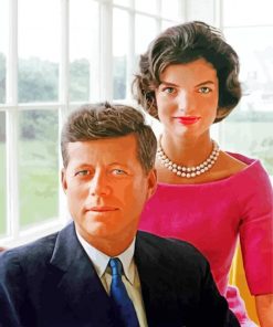Aesthetic John F Kennedy And His Wife paint by numbers