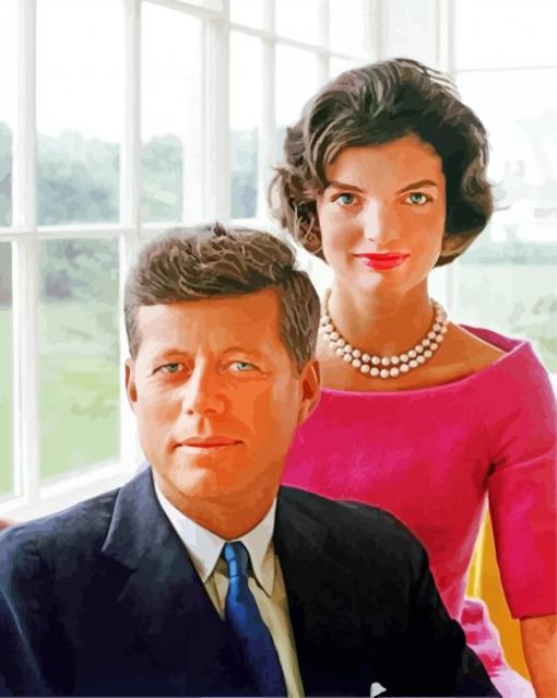 Aesthetic John F Kennedy And His Wife paint by numbers