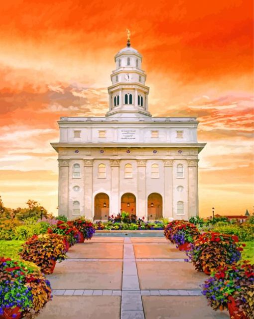 Nauvoo Illinois Temple paint by numbers