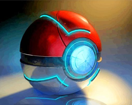 Aesthetic Pokeball paint by numbers