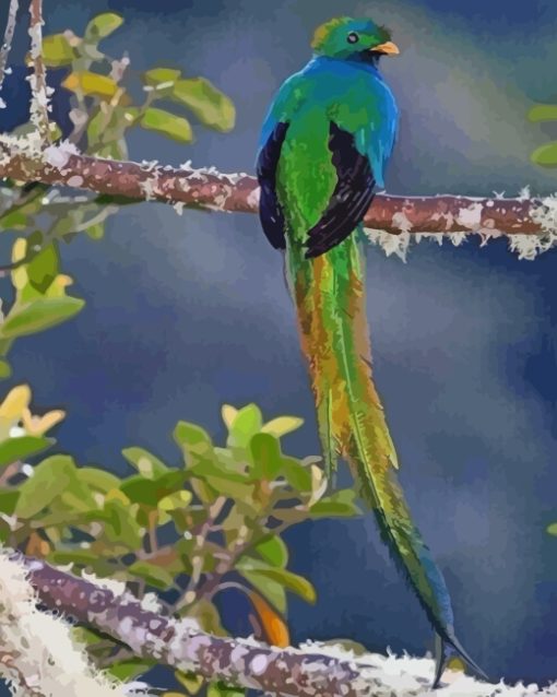 aesthetic-Quetzal-bird-paint-by-numbers