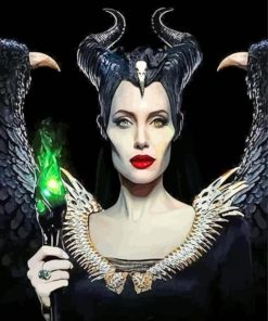 Aesthetic Angelina Jolie Maleficent paint by numbers