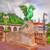 Aesthetic Dragon Bridge Ljubljana paint by numbers