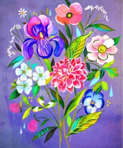 Aesthetic Colorful Flowers paint by numbers