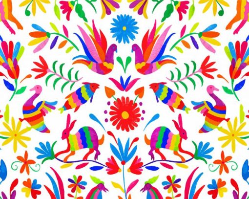 Aesthetic Mexican Otomi paint by numbers