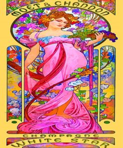 Aesthetic Mucha paint by numbers
