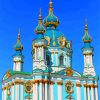 Aesthetic Saint Andrew's Church Kiev paint by numbers