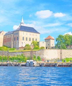 Akershus Fortress Medeival Castle paint by numbers