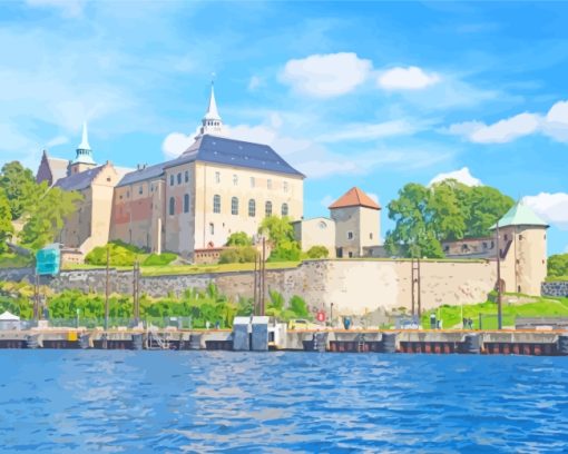 Akershus Fortress Medeival Castle paint by numbers