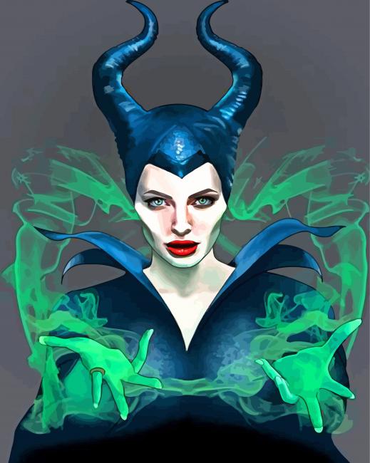 Angelina Jolie Maleficent Illustration paint by numbers