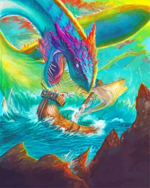 Angry Leviathan paint by numbers
