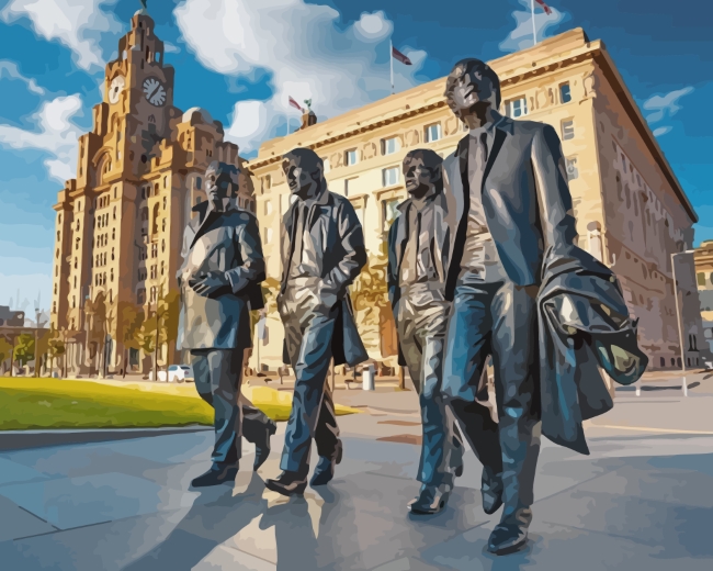 The Beatles Pier Head Liverpool paint by numbers