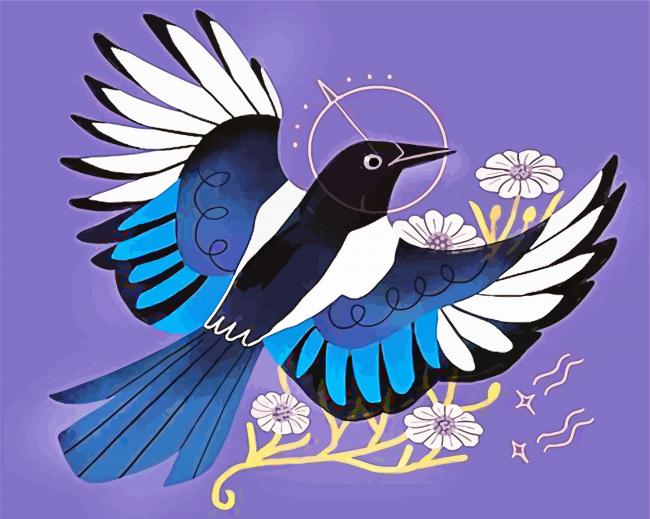 Beautiful Magpie paint by numbers