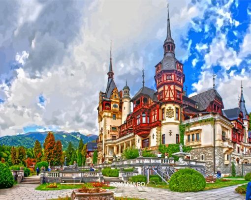 Beautiful Peles Castle Sinaia paint by numbers
