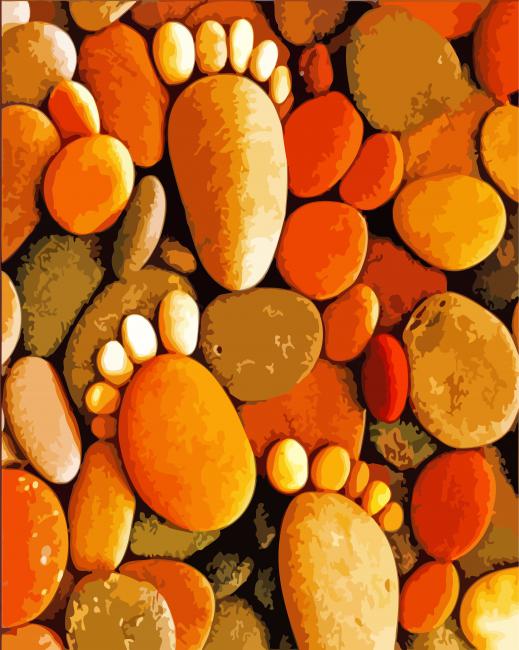 Pebbles Footprint paint by numbers