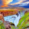 Gullfoss Waterfall Iceland paint by numbers