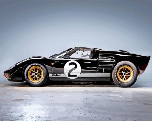 Black Ford Gt40 Racing Car -paint-by-numbers