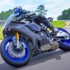 Black And Blue Motorcycle paint by numbers