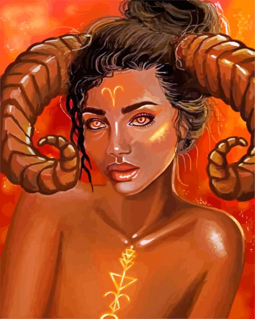 Black Aries Woman paint by numbers
