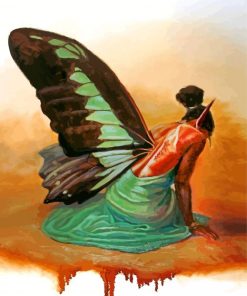 Black Women Butterfly paint by numbers