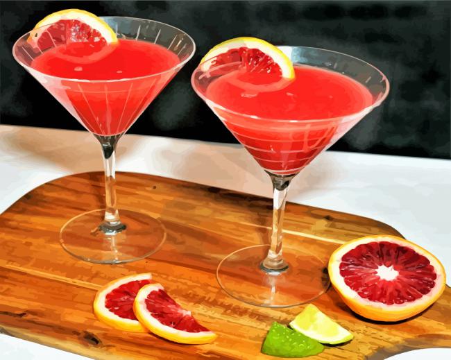 Blood Orange Martinis paint by numbers