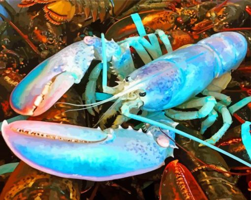 Blue Lobster paint by numbers