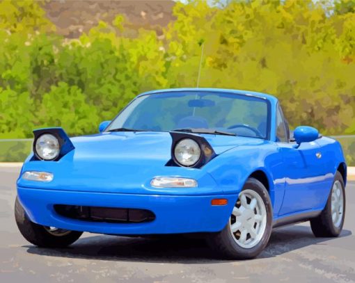 Blue Miata paint by numbers