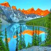 Brilliant Moraine Lake Sunrise Reflections paint by numbers