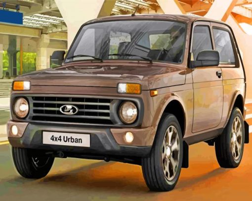 Brown Lada Car paint by numbers