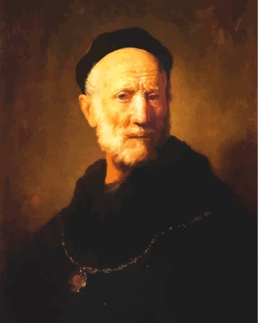 Bust Of An Old Man Rembrandt Art paint by numbers