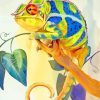 Green And Blue Cameleon Art paint by numbers