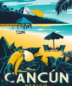 Cancun Beach Mexico paint by numbers