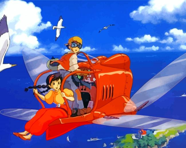 Pazu And Sheeta Flying Disney Animation paint by numbers