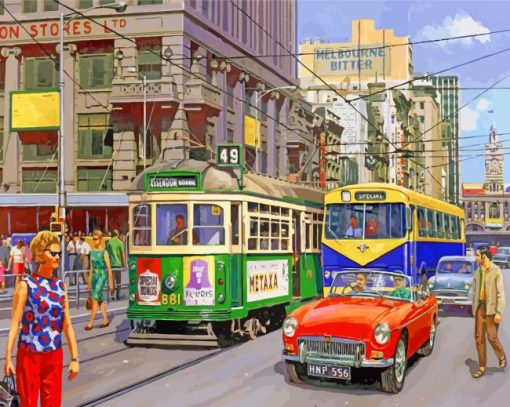 Melbourne City Vibes Vintage-paint-by-numbers