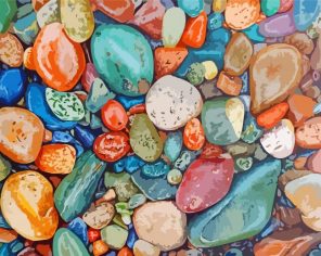 Colored Pebbles Stone paint by numbers