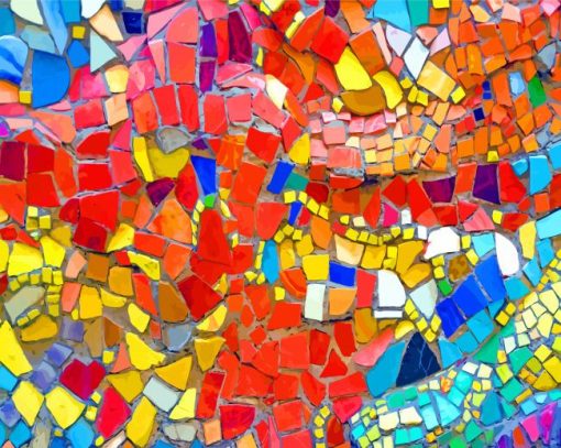 Colorful Mosaik paint by numbers