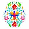 Colorful Otomi paint by numbers