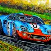 Racing Car Ford Gt40 Blue And Orange-paint-by-numbers