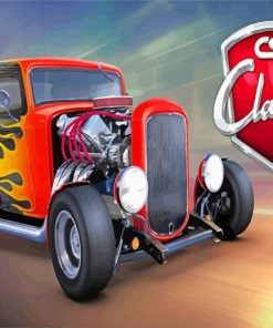 Cool Hot Rod paint by numbers