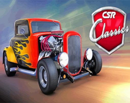 Cool Hot Rod paint by numbers
