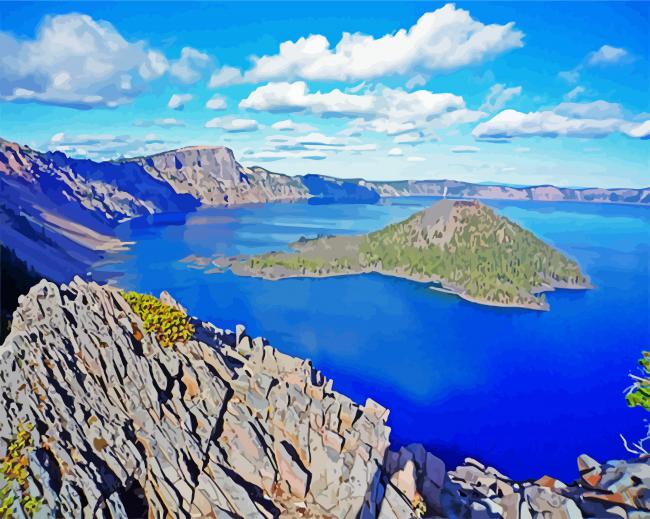 Crater Lake National Park In Oregon paint by numbers