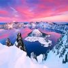 Crater Lake National Park Oregon In Winter paint by numbers