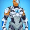 Cyborg Super Hero Character paint by numbers