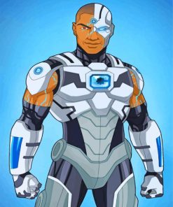 Cyborg Super Hero Character paint by numbers