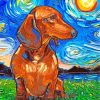 Dachshund Starry Night paint by numbers