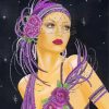 Deco Lady Wearing Purple paint by numbers