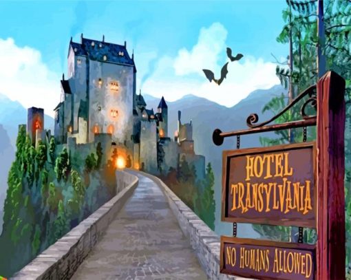 Dracula Castle Transylvania paint by numbers