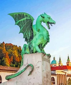 Dragon Bridge Ljubljana paint by numbers