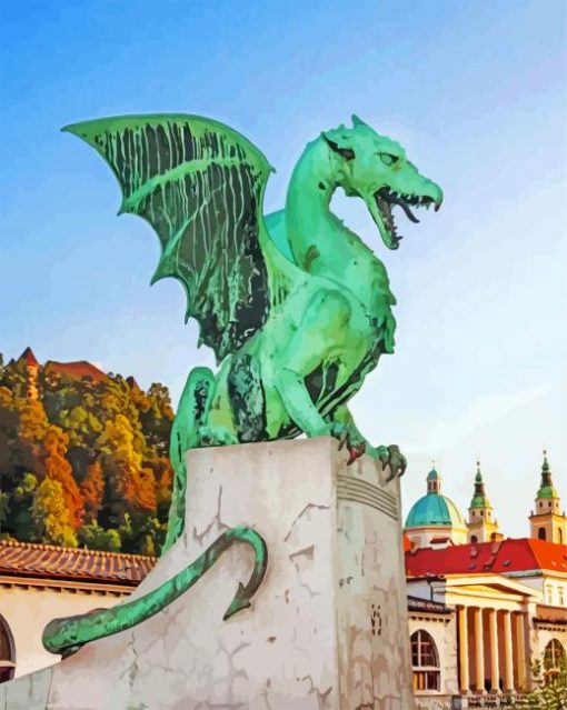 Dragon Bridge Ljubljana paint by numbers