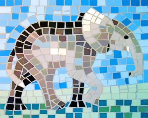 Elephant Mosaic paint by numbers